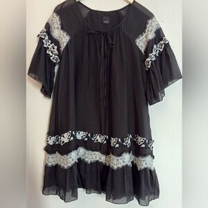 Pinko black dress with contrast details